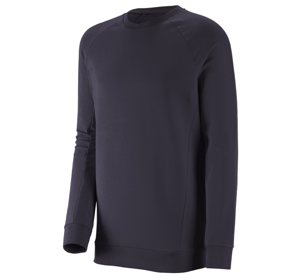 Primary image e.s. Sweatshirt cotton stretch, long fit navy