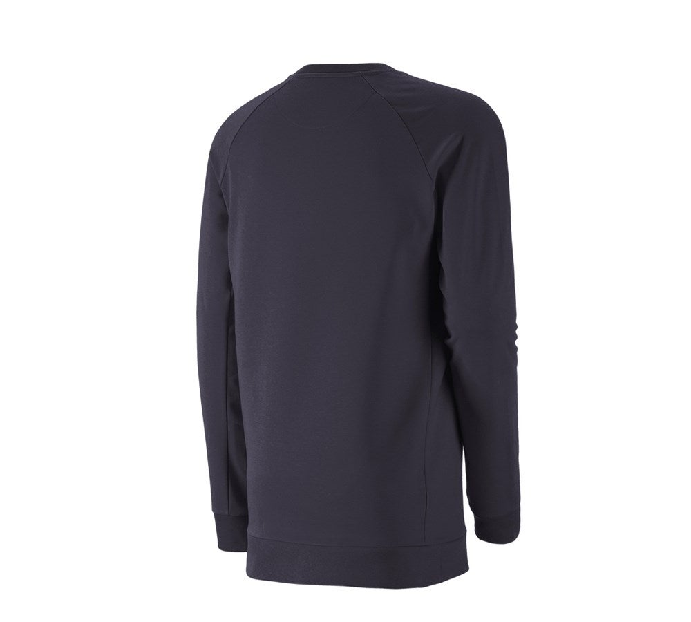 Secondary image e.s. Sweatshirt cotton stretch, long fit navy