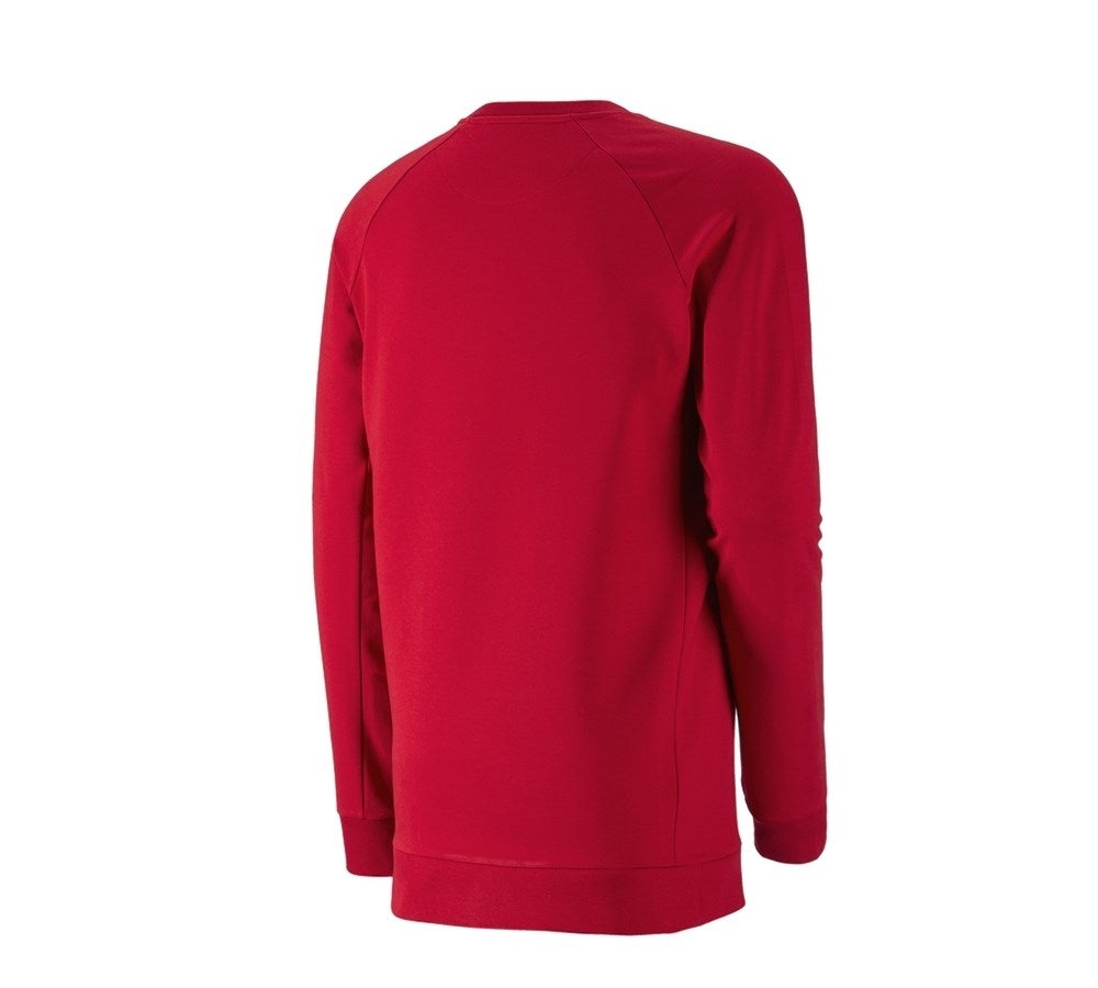 Secondary image e.s. Sweatshirt cotton stretch, long fit fiery red