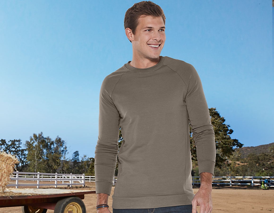 Main action image e.s. Sweatshirt cotton stretch, long fit stone