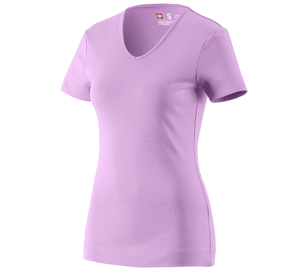 Primary image e.s. T-shirt cotton V-Neck, ladies' lavender