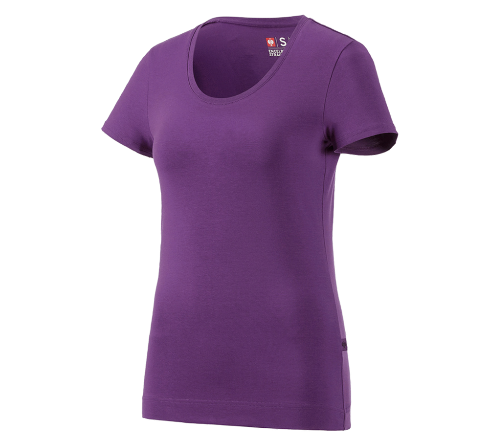 Primary image e.s. T-shirt cotton stretch, ladies' violet