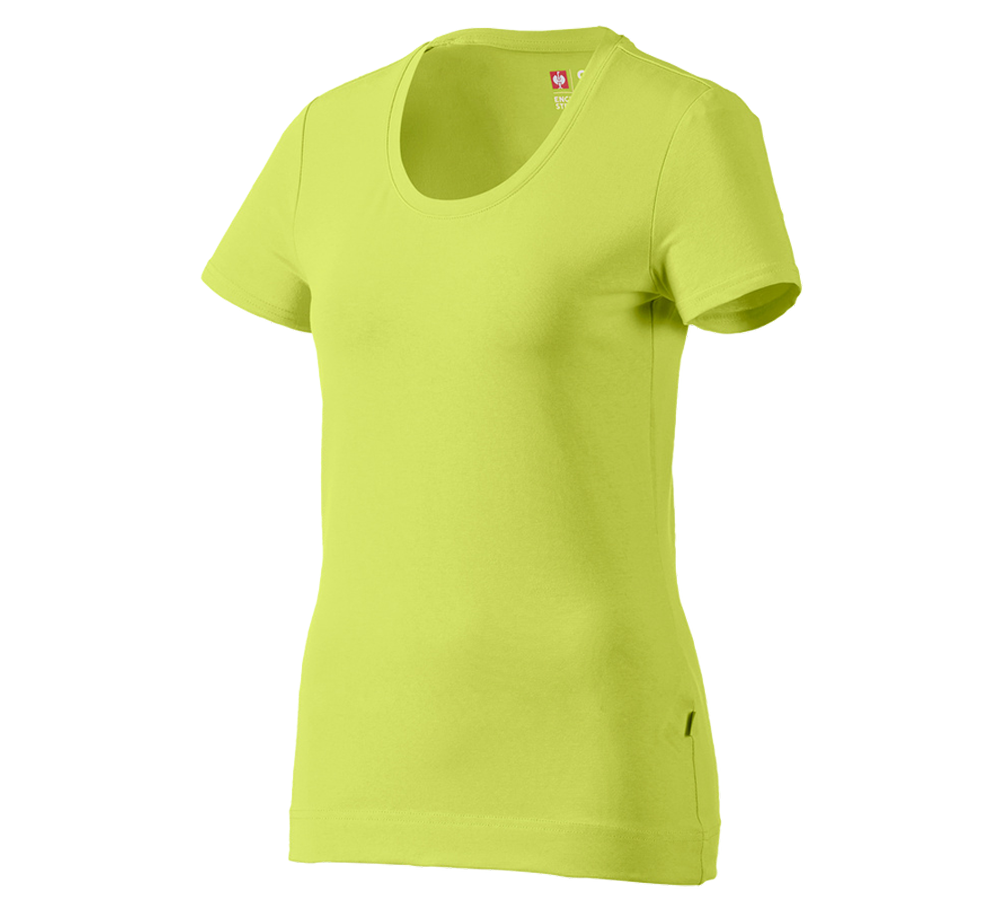 Primary image e.s. T-shirt cotton stretch, ladies' maygreen