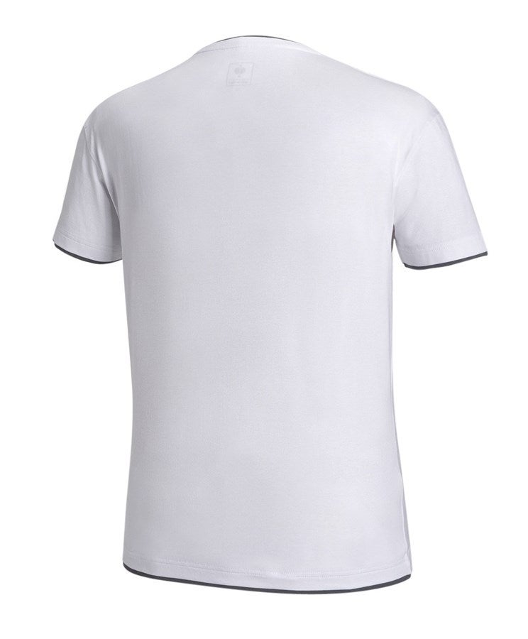 Secondary image e.s. T-shirt cotton stretch Layer white/grey