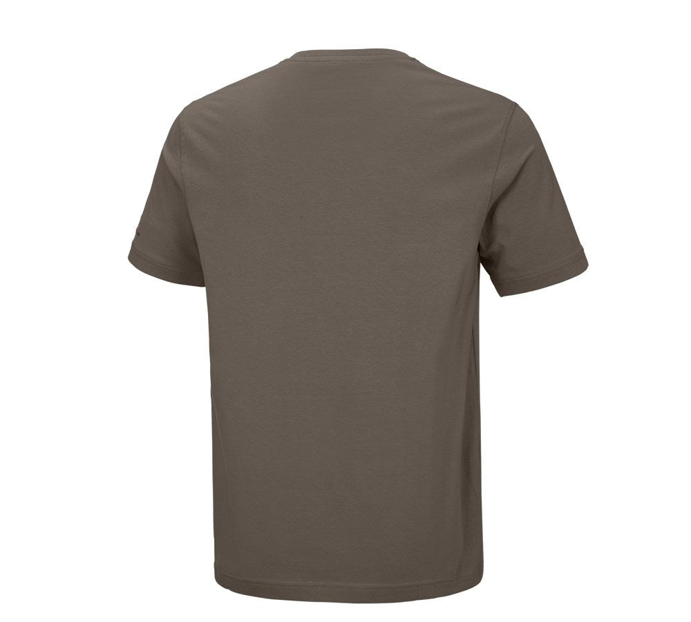 Secondary image e.s. T-shirt cotton stretch V-Neck stone