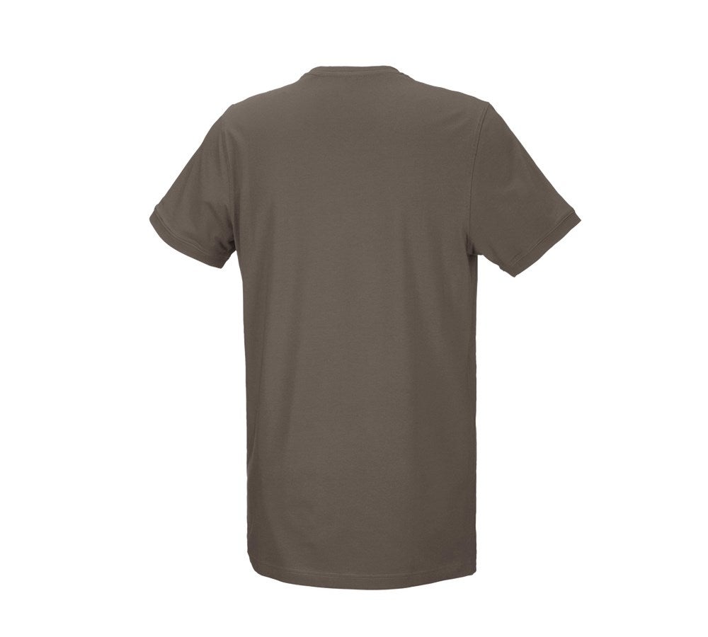 Secondary image e.s. T-shirt cotton stretch, long fit stone