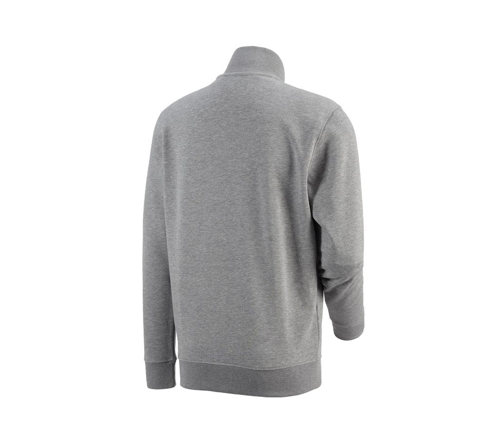 Secondary image e.s. ZIP-sweatshirt poly cotton grey melange